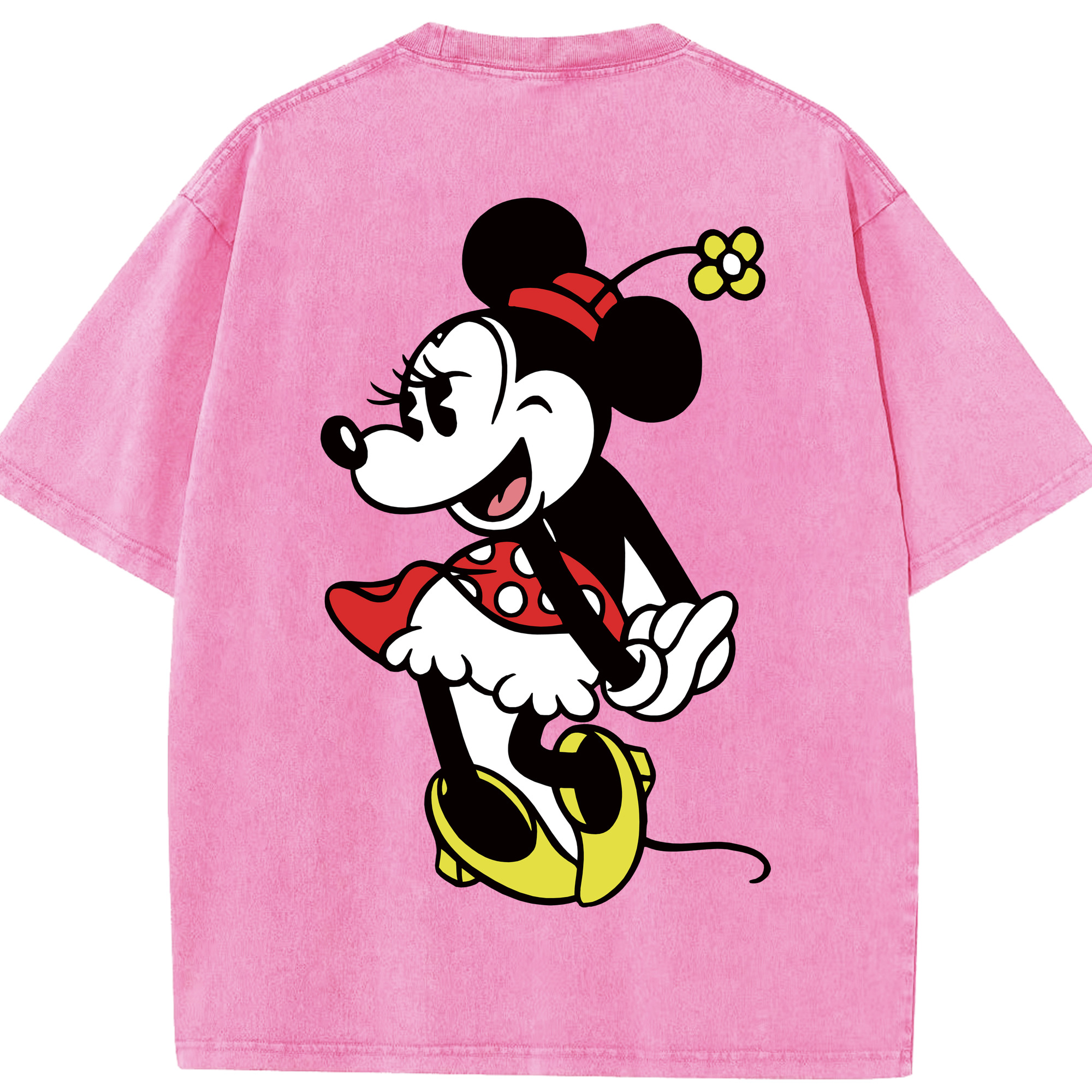 （画像用） ミッキーマウス Mickey Mouse 綿100% ヴィンテージ風 半袖Tシャツ（背面プリント）